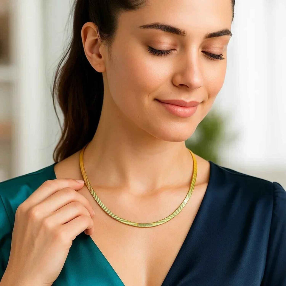 14K Two-Tone Gold Necklace 4.0mm