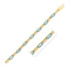 Paperclip turquoise bracelet in solid 14K yellow gold, view 7