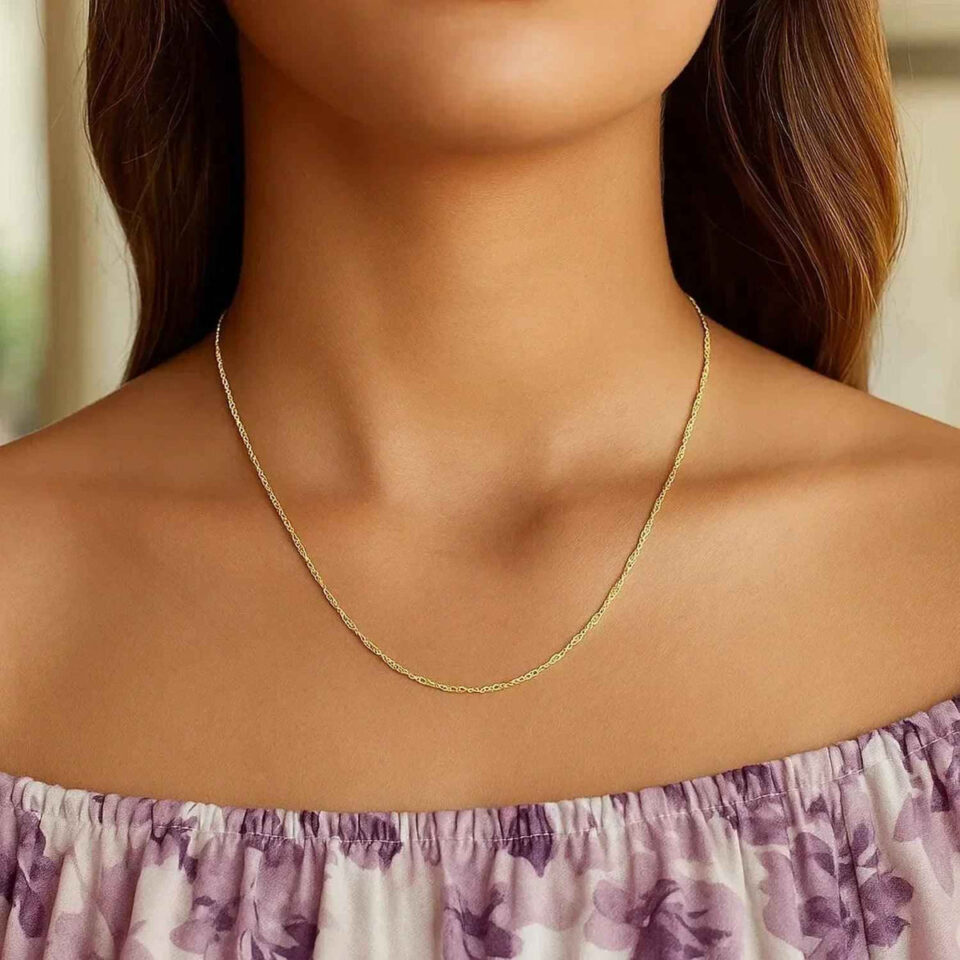 14K Yellow Gold Singapore Chain 0.81mm