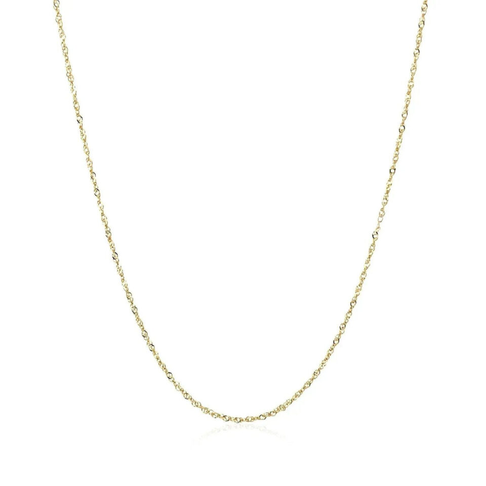 14K Yellow Gold Singapore Chain 0.81mm