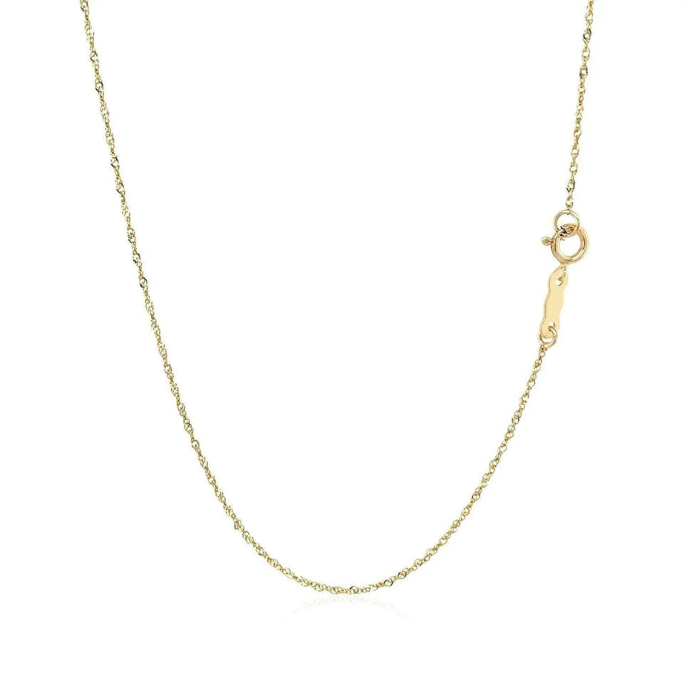 14K Yellow Gold Singapore Chain 0.81mm