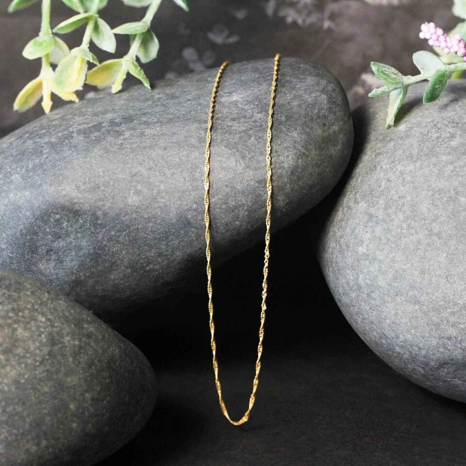 14K Yellow Gold Singapore Chain 0.81mm