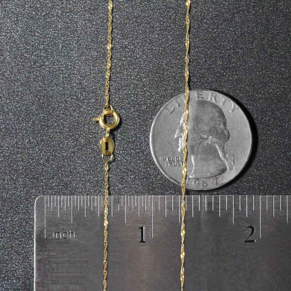 14K Yellow Gold Singapore Chain 0.81mm