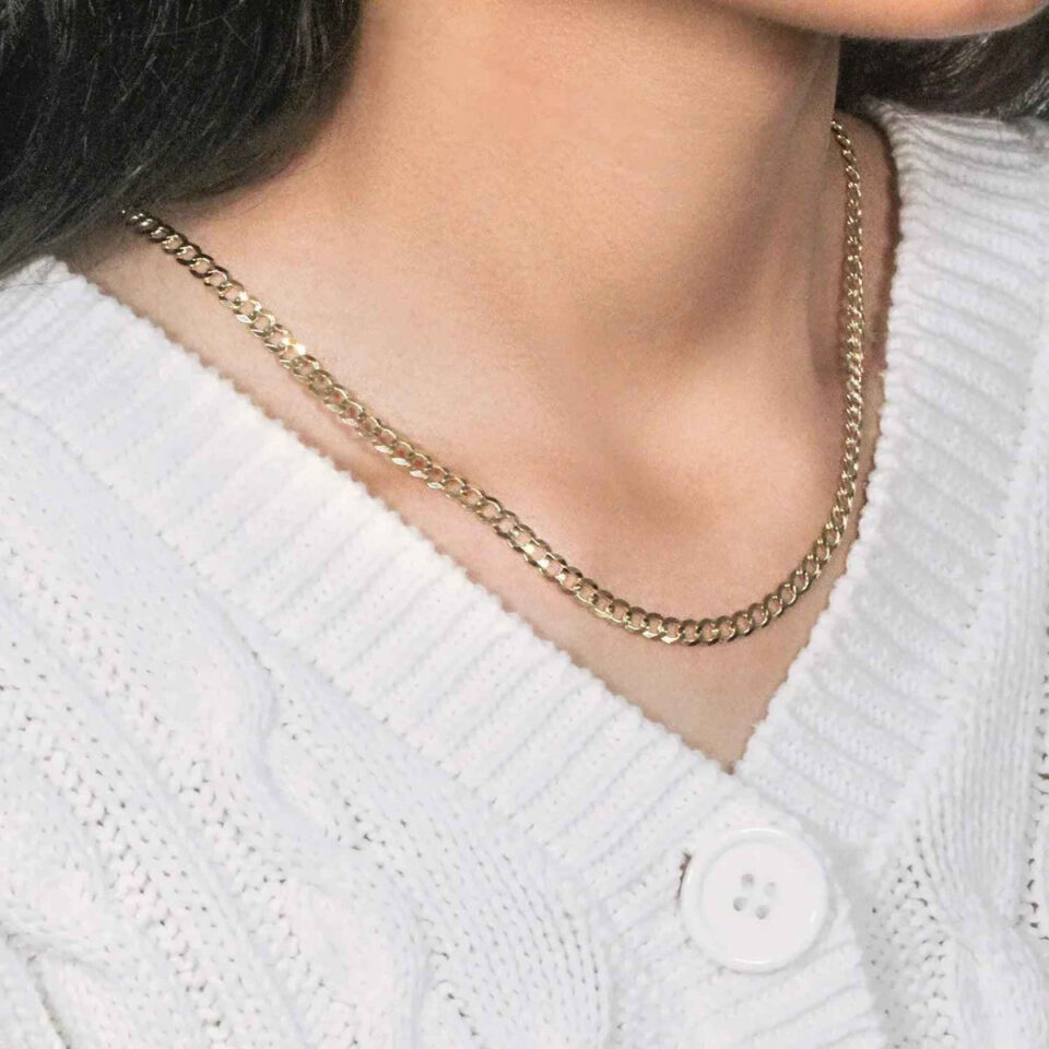 10K Yellow Gold Curb Chain 4.70mm
