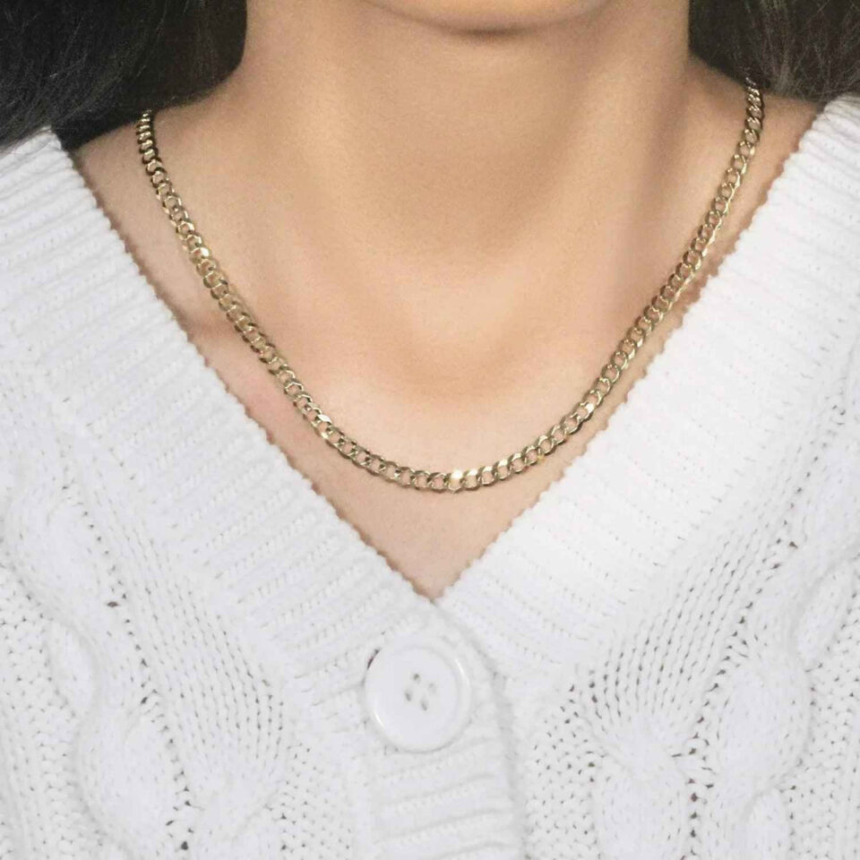 10K Yellow Gold Curb Chain 4.70mm