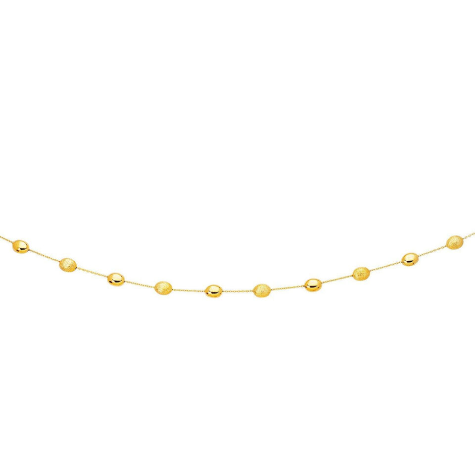 14K Yellow Gold Textured Polished Necklace