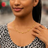 Textured polished necklace in solid 14K yellow gold, view 6