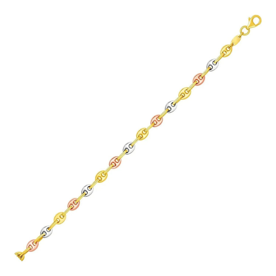 14K Tri-Colour Gold Mariner Anklet