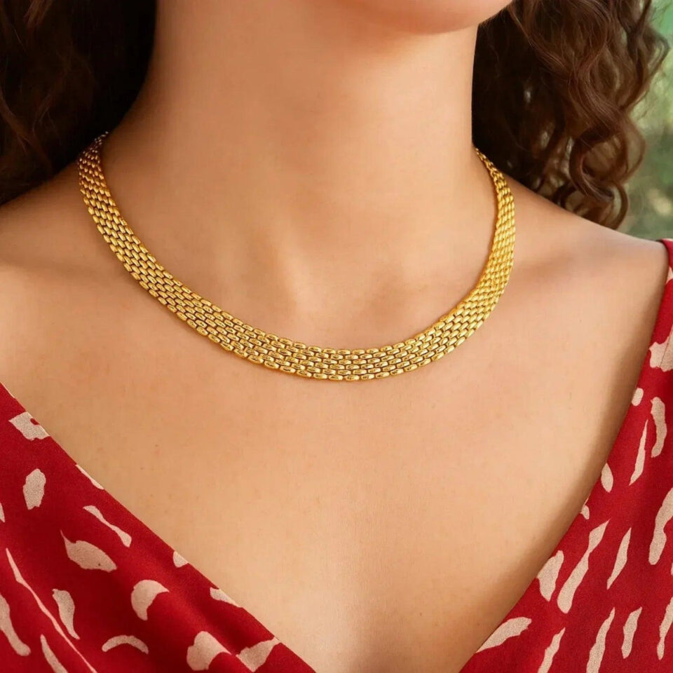9.0mm necklace in solid 14K yellow gold, view 3