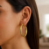 14K Yellow Gold Polished Hoop Earrings 5x40mm