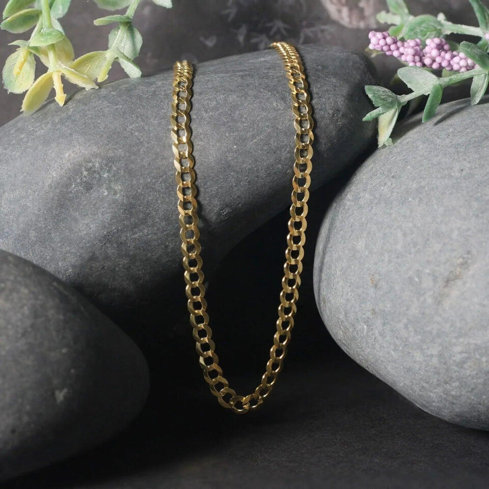 14K Yellow Gold Curb Chain 3.60mm