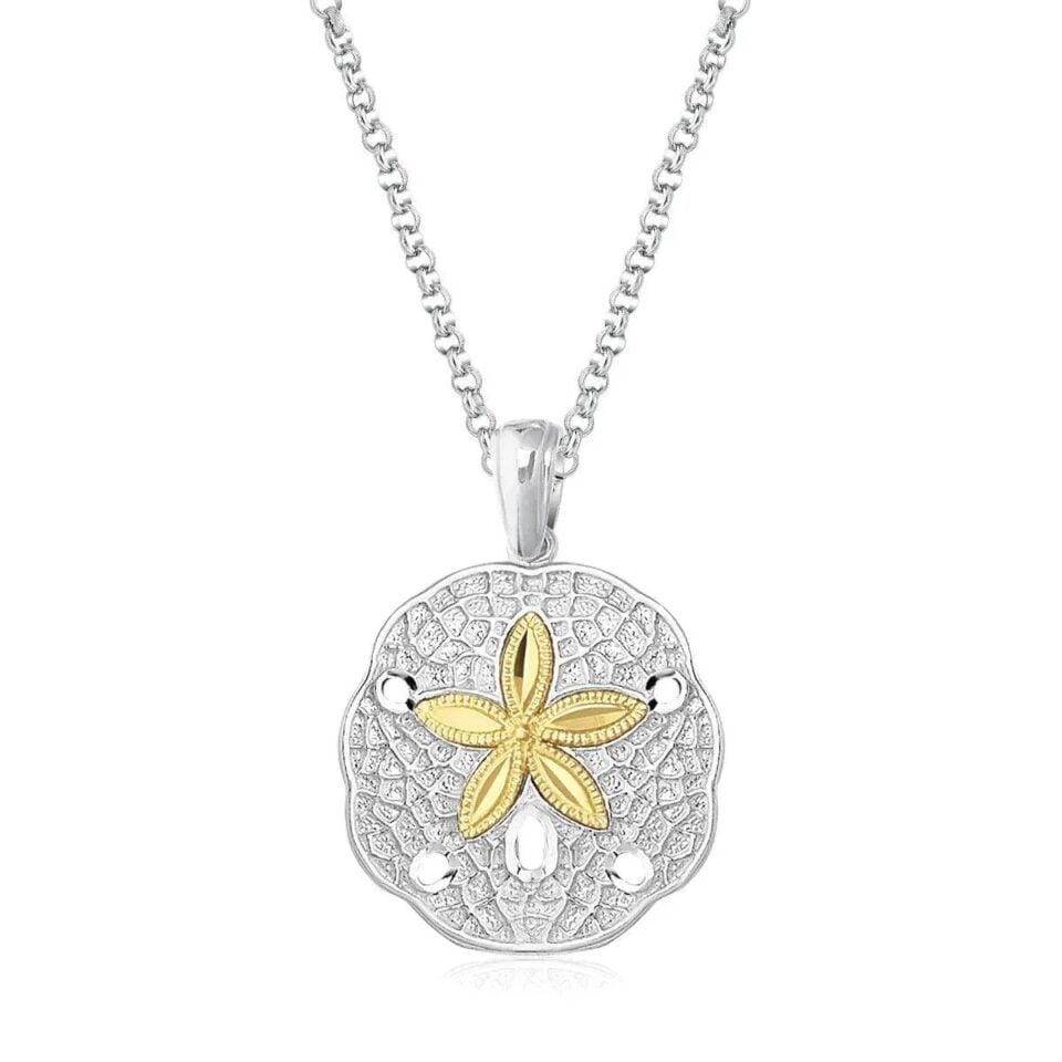 14K Gold And Sterling Silver Pendant