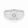 1 ct tw lab-grown diamond solitaire princess ring in solid 14K white gold, engagement ring
