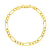 4.50mm figaro bracelet in solid 10K yellow gold, view 2