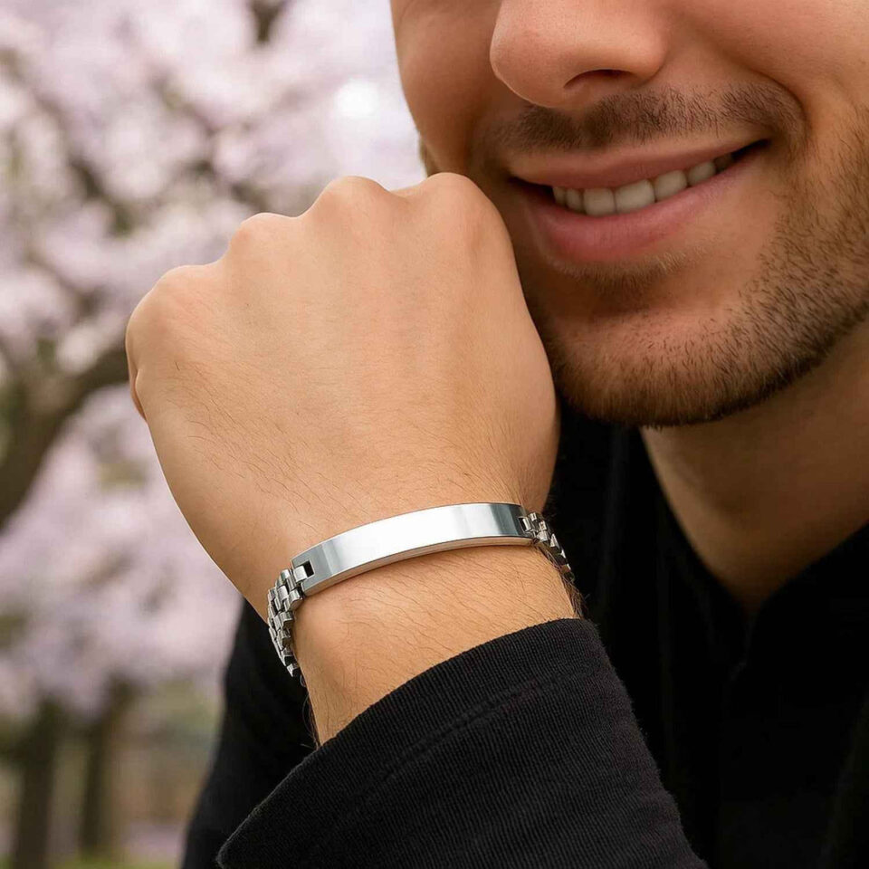 Sterling Silver, Rhodium Plated Bracelet 30g