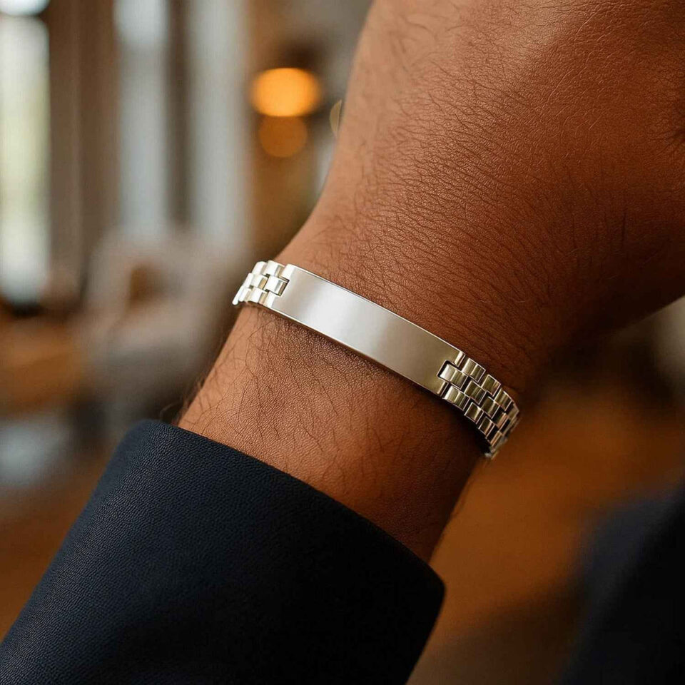 Sterling Silver, Rhodium Plated Bracelet 30g