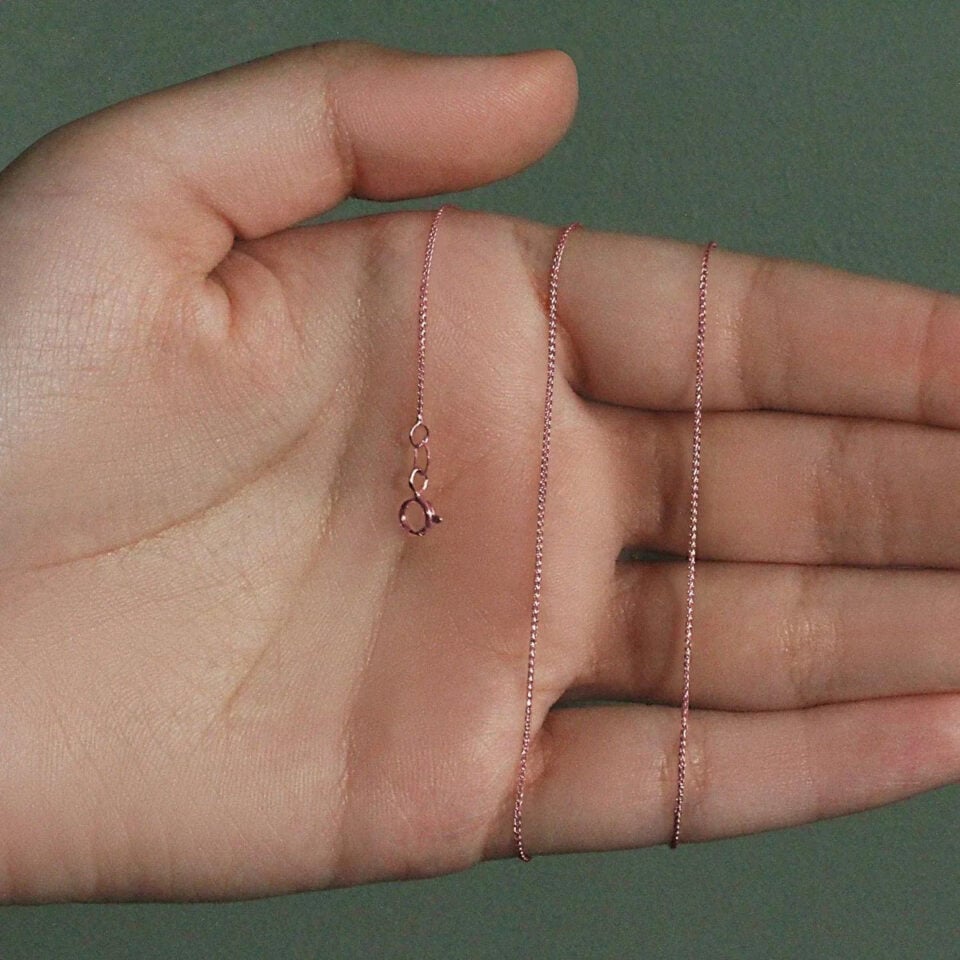 14K Rose Gold Wheat Round Chain 0.70mm