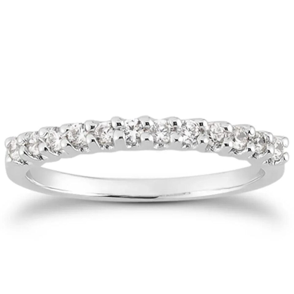 14K White Gold Lab-Grown Diamond Band Fancy