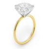 5 ct tw lab-grown diamond solitaire round ring in solid 10K yellow gold, engagement ring, view 3