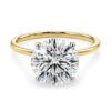 5 ct tw lab-grown diamond solitaire round ring in solid 10K yellow gold, engagement ring