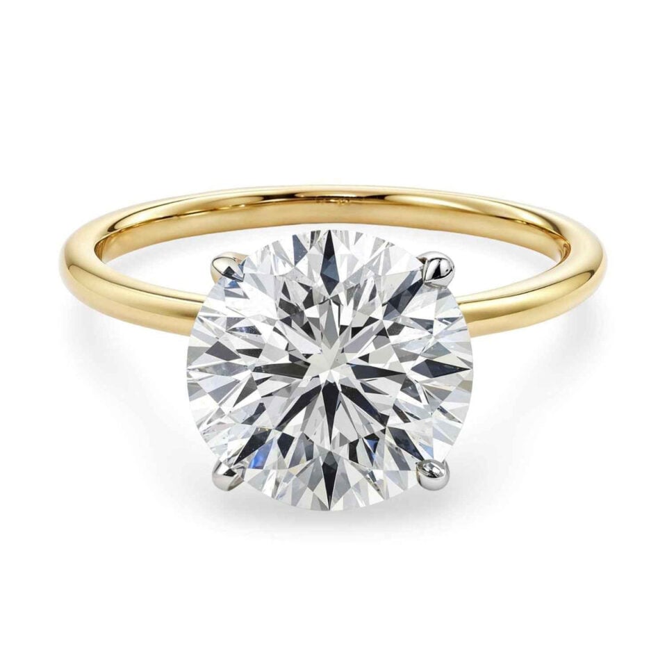 10K Yellow Gold Lab-Grown Diamond Solitaire Round Ring 5cttw