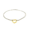 14K Gold And Sterling Silver Station Heart Anklet