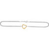 14K Gold And Sterling Silver Station Heart Anklet