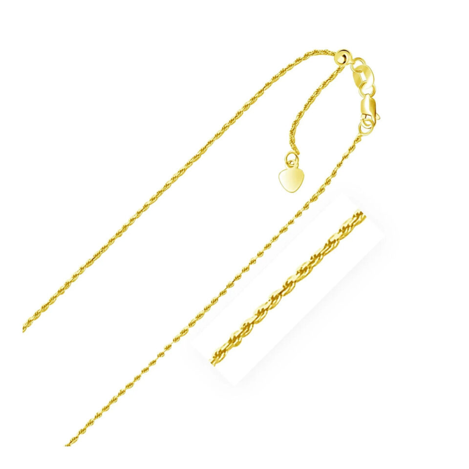 10K Yellow Gold Adjustable Rope Chain