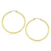 2x40mm polished hoop earrings in solid 14K yellow gold