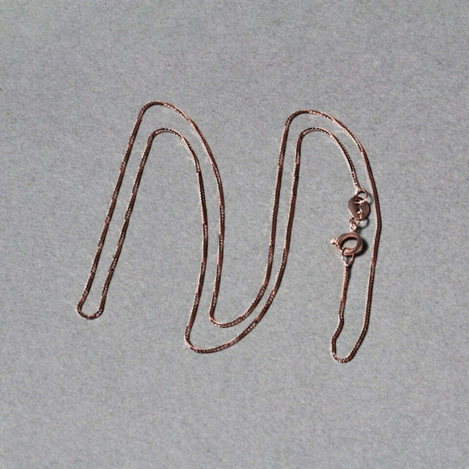 14K Rose Gold Box Chain, 0.6 mm