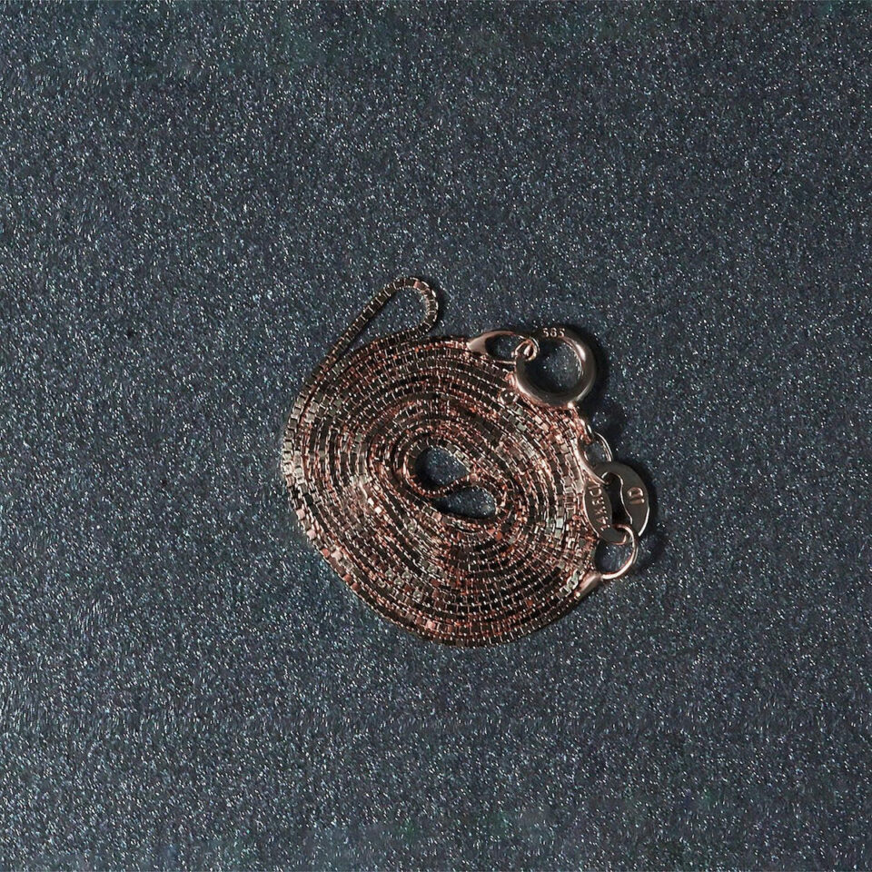 14K Rose Gold Box Chain, 0.6 mm