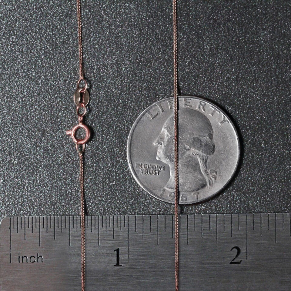 14K Rose Gold Box Chain, 0.6 mm