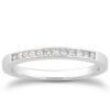 Channel princess lab-grown diamond band in solid 14K white gold