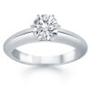 Solitaire engagement ring in solid 14K white gold, view 2