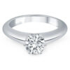 Solitaire engagement ring in solid 14K white gold
