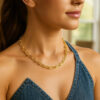 4.80mm paperclip necklace in solid 14K yellow gold, view 3
