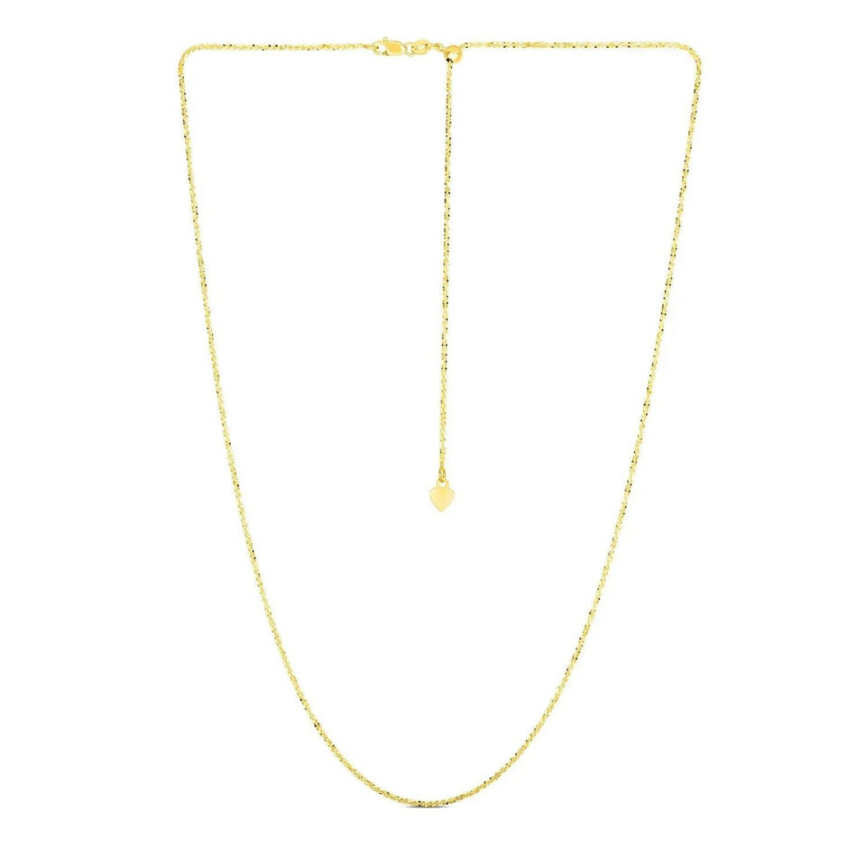 14K Yellow Gold Adjustable Chain 1.20mm