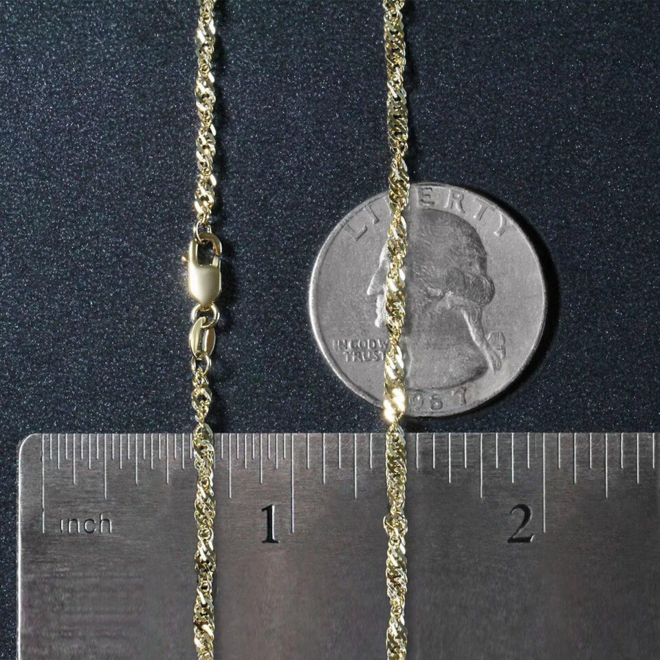14K Yellow Gold Singapore Chain 2.10mm