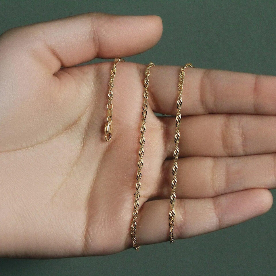 14K Yellow Gold Singapore Chain 2.10mm
