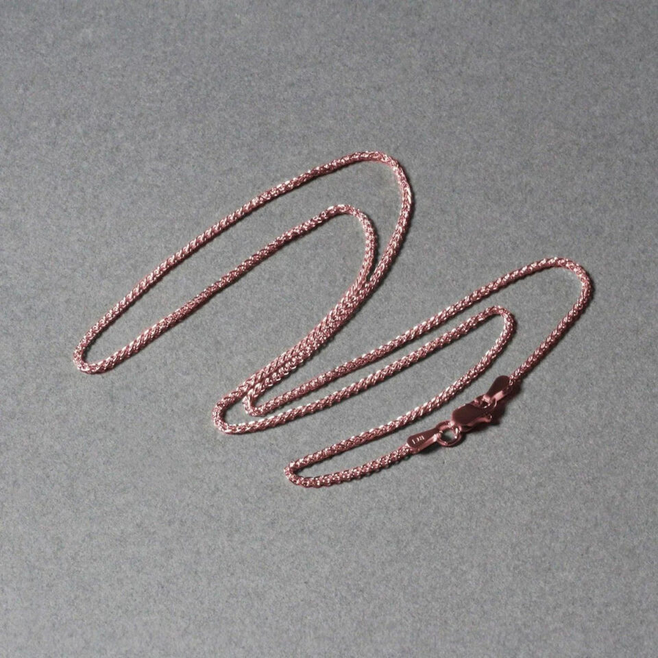 14K Rose Gold Wheat Round Chain 1.20mm
