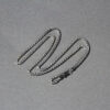 2.1mm wheat round chain in solid 14K white gold, view 5