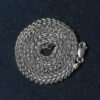 2.1mm wheat round chain in solid 14K white gold, view 6