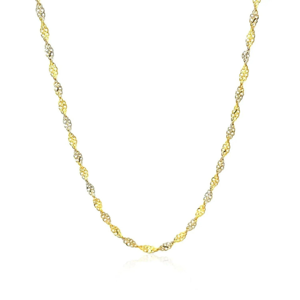 14K Two-Tone Gold Singapore Chain