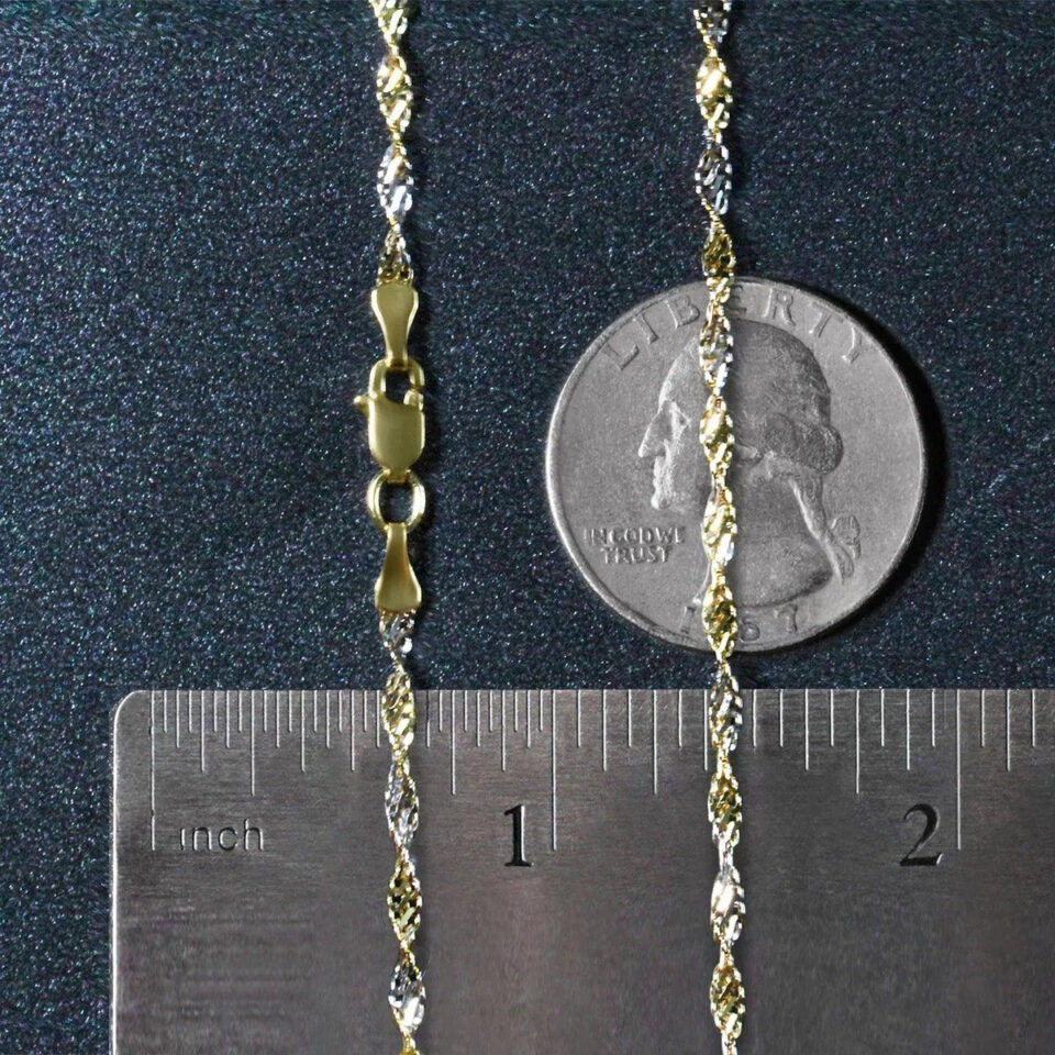 14K Two-Tone Gold Singapore Chain