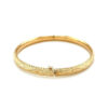 5.5 mm diamond-cut dome motif childrens bangle in solid 14K yellow gold