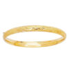 5.5 mm diamond-cut dome motif childrens bangle in solid 14K yellow gold, view 5