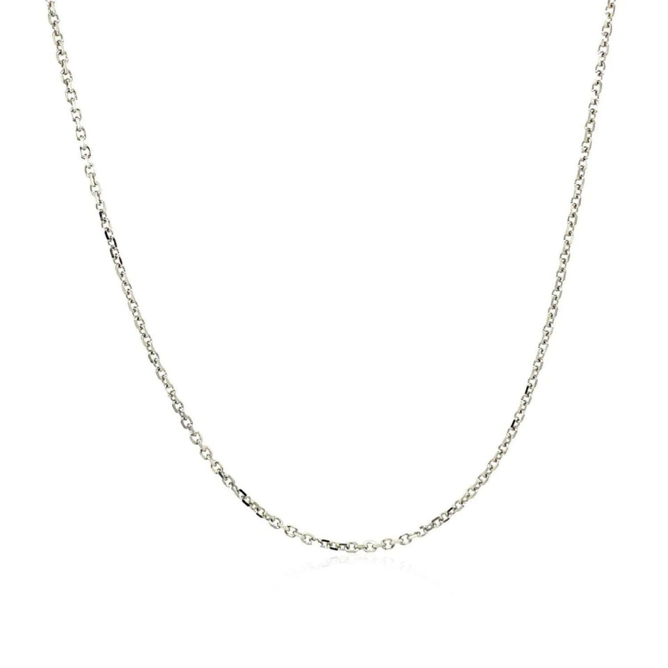 14K White Gold Cable Chain 1.10mm