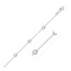 14K White Gold Round Cubic Zirconia Anklet