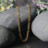 3.7 mm lite figaro chain in solid 10K yellow gold, view 4