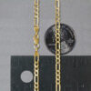 3.7 mm lite figaro chain in solid 10K yellow gold, view 6